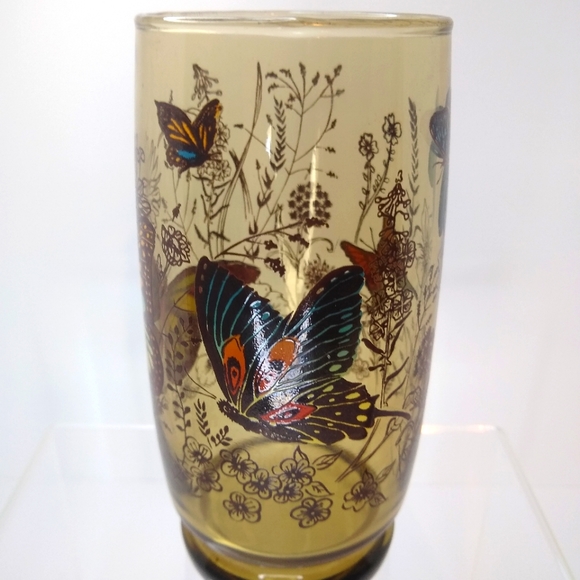 Vintage Libbey Tawny Garden Party Butterfly Meadow Tumbler Replacement - Picture 1 of 7